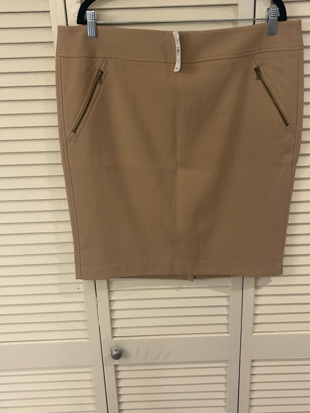 LOFT Khaki Skirt with Zip Pockets